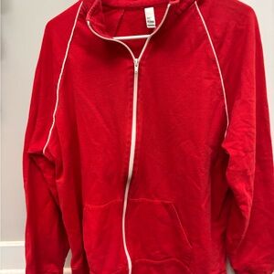 American Apparel Red Zip-Up Hoodie